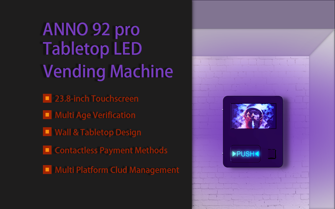 Tabletop Full Side LED Age Verification Vending Machine - ANNO 92 Plus - Main